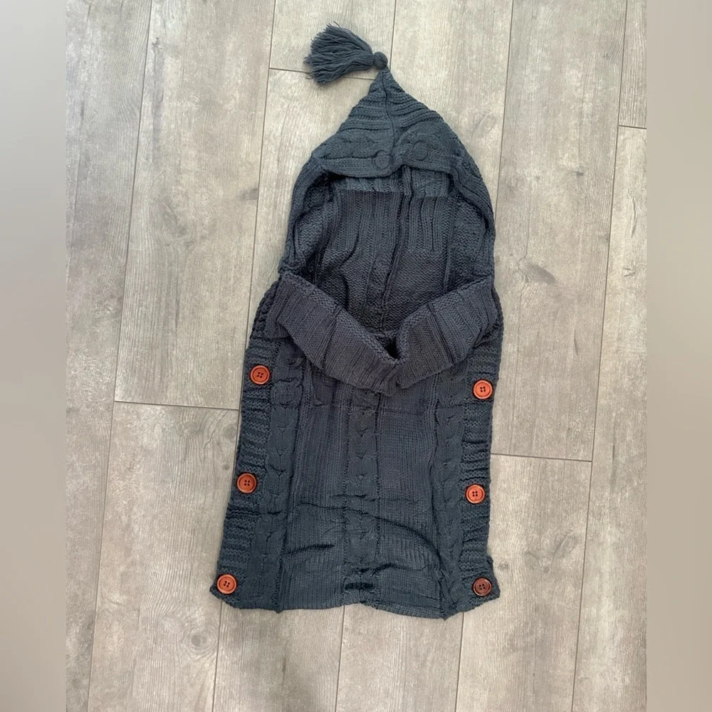 New Boutique Knit Baby Hooded Swaddling Blanket